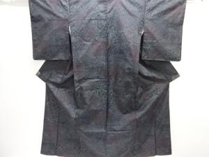 草花模様織り出し本場泥大島紬着物